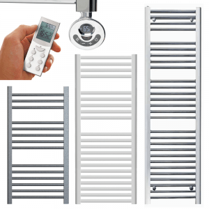 Bellerby Straight Thermostatic Electric Heated Towel Rail, Timer, Remote Modern, Stylish Heating Products For Sale. Great Deals Buy Online From Richmond Radiators UK Shop 2