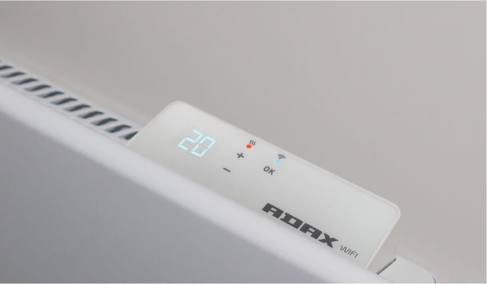 ADAX Neo Smart Wifi Electric Panel Heater/Convector Radiator With Timer 1000W Designer Modern White Economic Splash Proof Smartphone Control 