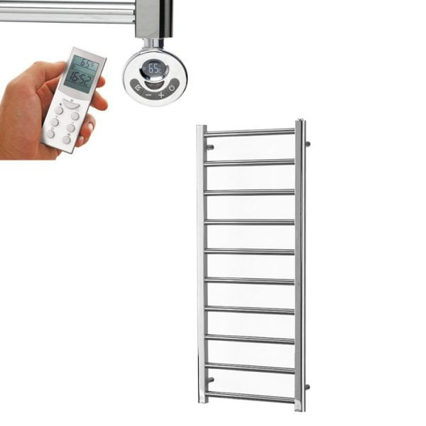 Abby Modern Thermostatic Electric Heated Towel Rail, Timer, Chrome Modern, Stylish Heating Products For Sale. Great Deals Buy Online From Richmond Radiators UK Shop 8