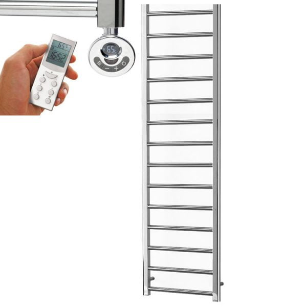 Abby Modern Thermostatic Electric Heated Towel Rail, Timer, Chrome Modern, Stylish Heating Products For Sale. Great Deals Buy Online From Richmond Radiators UK Shop 9