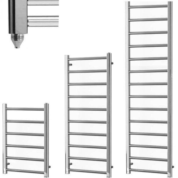 Abby Modern PTC Electric Heated Towel Rail, Prefilled, Chrome Modern, Stylish Heating Products For Sale. Great Deals Buy Online From Richmond Radiators UK Shop 3