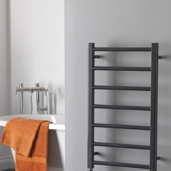 Abby Modern PTC Electric Heated Towel Rail, Prefilled, Anthracite Modern, Stylish Heating Products For Sale. Great Deals Buy Online From Richmond Radiators UK Shop 5