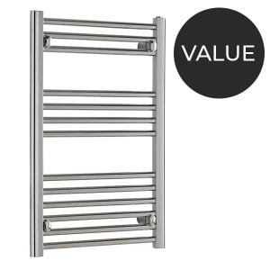 Tradesman 500x800mm Straight Heated Towel Rail For Central Heating, Chrome Modern, Stylish Heating Products For Sale. Great Deals Buy Online From Richmond Radiators UK Shop