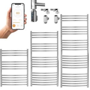Barden Stainless Steel WiFi Thermostatic Dual Fuel Heated Towel Rail, Timer Modern, Stylish Heating Products For Sale. Great Deals Buy Online From Richmond Radiators UK Shop