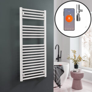 Bellerby WiFi Straight Thermostatic Electric Heated Towel Rail, Timer, White Modern, Stylish Heating Products For Sale. Great Deals Buy Online From Richmond Radiators UK Shop 10